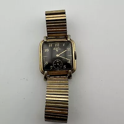 Vtg Elgin DeLuxe 555 Movement 17J 10K Gold Filled Men’s Watch - For Repair • $12.50