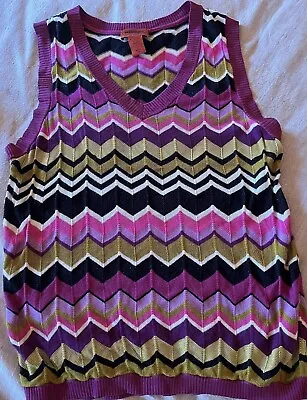 Missoni For Target Multicolor Chevron Vest  Size Large Pinks And Purples • $19