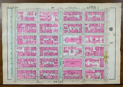 £93.38 • Buy Vintage 1916 CENTRAL PARK MANHATTAN NEW YORK CITY NY ~ G.W. BROMLEY Land Map