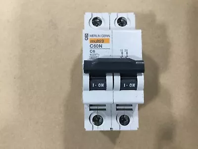 Merlin Gerin C60N C6 Circuit Breaker 6A 2 Pole C60N 2P/24335  6 Amp #25T11 • $7.99