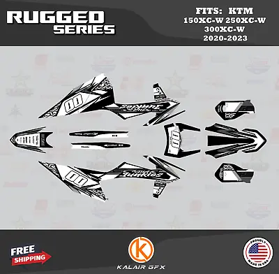 Graphics Kit For KTM 150XC-W 250XC-W 300XC-W 2020 2021 2022 2023 Rugged - White • $214.12