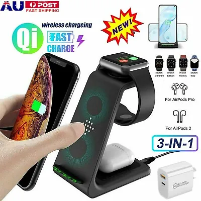 3 In 1 Wireless Charger Dock Charging Station For Apple Watch IPhone14 13 12 11 • $28.89