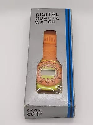 Vintage Digital Quartz Wrist Watch Bright Orange & Yellow Needs Battery  • $20