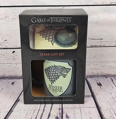 Game Of Thrones House Stark Crest Mug And Coaster Keyring Gift Set (New) • £9.99