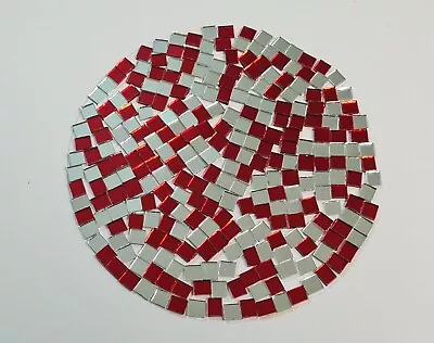 1000 Pieces Mixed RedRuby & Silver Glass Mirror Tiles Aprox 5 X 5mm Art&Craft • £12.49