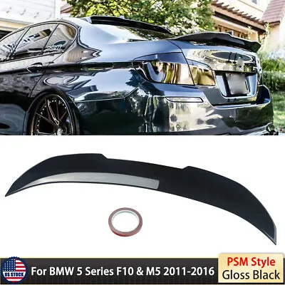 Gloss Black PSM Style Rear Spoiler Lip Wing For BMW 5 Series F10 F18 2010-2017 • $61