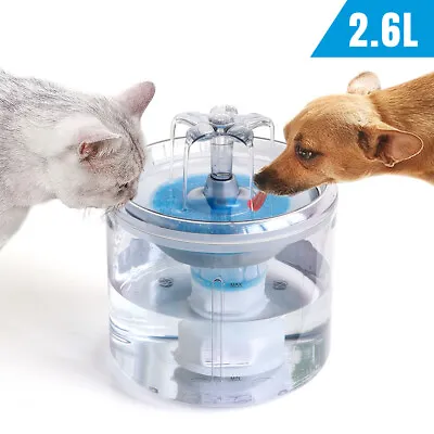Automatic Pet Dog Cat Water Fountain 2.6L Auto Dish Drinking Dispenser Bowl USB  • $34.99