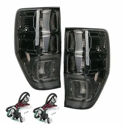 For Ford Ranger PX MK2 2011-2018 Pair LH+RH Smoked Black Tail Lights Rear Lamp • $110