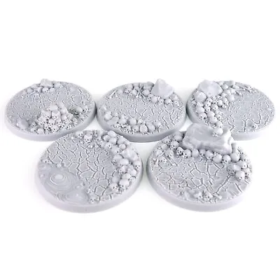 Resin Skull Bases 50mm X5 // Round Warhammer 40k AOS Age Of Sigmar LegendGames • £6.49