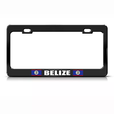 BELIZE FLAG BLACK Heavy Duty Steel License Plate Frame Tag Holder • $17.99