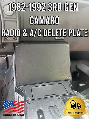1982-1992 3rd Third Generation Camaro Radio And HVAC A/C Delete Plate Custom • $29.99
