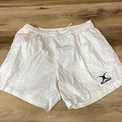 Gilbert Rugby Shorts Mens XL White Drawstring Kiwi Pro • $38.63