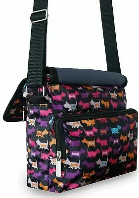 £9.50 • Buy Ladies Nylon Cross Body Bags Dog Print Lightweight Shoulder Bags Messenger Bags 