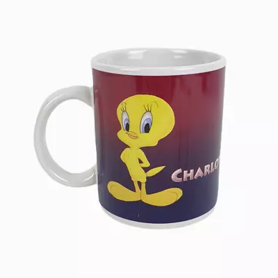 Vintage 1997 Warner Bros Looney Tunes Tweety Charlotte Name Ceramic Mug • £4.99