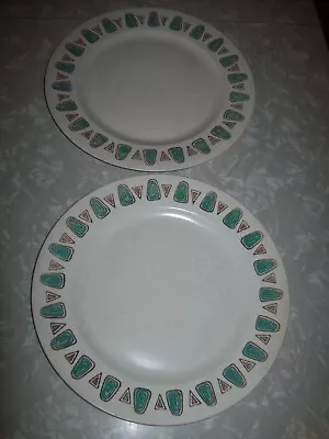 2 Vintage 60s Metlox Poppytrail Navajo 10 1/2  Dinner Plates Retro MCM • $19.95