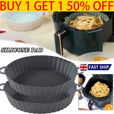 £5.79 • Buy Reusable For Air Fryer Baking Basket Soft Tray Accessories Cooking Silicone Pot