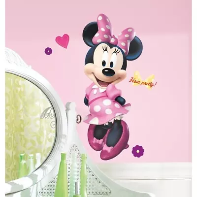 New Disney GIANT MINNIE BOW-TIQUE 17 Wall Decals Mural Stickers Girls Room Decor • £19.29