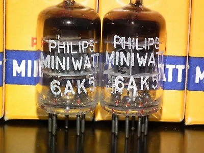 Matched Pair 5654 6AK5W EF95 Mullard Philips D Getter 1953!!! Yaqin Little Dot • $249.50