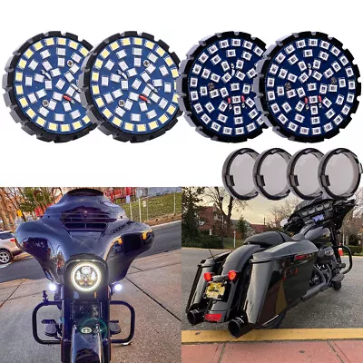 For Harley Street Glide Front Rear LED Turn Signals Blinker Brake Lights 1157 DM • $37.23