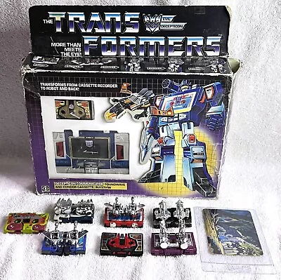 G1 1984 Pre Rub Soundwave Vintage Boxed • Complete • 8 Cassettes • Transformers • $600