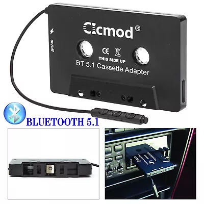 Bluetooth 5.1 CAR AUDIO TAPE CASSETTE ADAPTER FOR IPHONE IPOD MP3 CD RADIO UK • £10.69