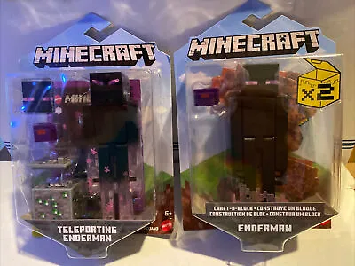 Minecraft Comic Maker TELEPORTING ENDERMAN Figure & Biome Block Lot Set • $24