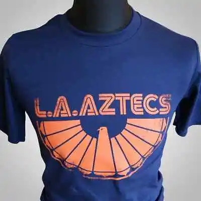 L A Aztecs T Shirt Retro Football Soccer MLS Blue • $17.41