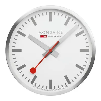 Mondaine A995.CLOCK.17SBV Aluminum Brushed Silver White Dial Wall Clock 40 Cm  • $403.75