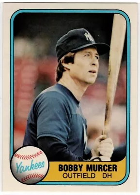 1981 Fleer  Bobby Murcer #94  New York Yankees Trading Card • $1.25