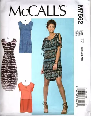 McCall's M7562 Misses L To XXL Mini And Maxi Dresses Uncut Sewing Pattern • $14.90