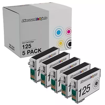 Ink Cartridge Replacements For Epson 125 (Black 5-Pack) • $12.63