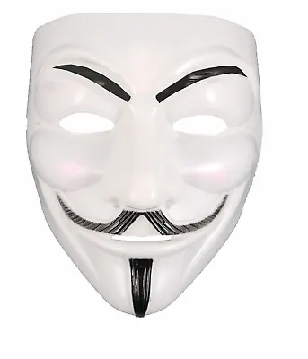 White V For Vendetta Fancy Dress Costume Mask Anonymous Halloween Party Adults • £5.49