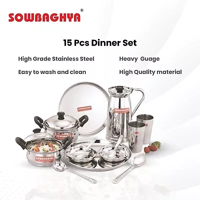 Sowbaghya Dinner Set 15 Piece Stainless Steel • $55