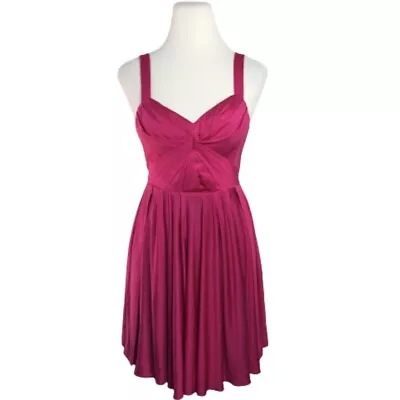 Z Spoke Zac Posen Dress Pink Silk 2 Party Cocktail Fit Flare Sleeveless • $37.99