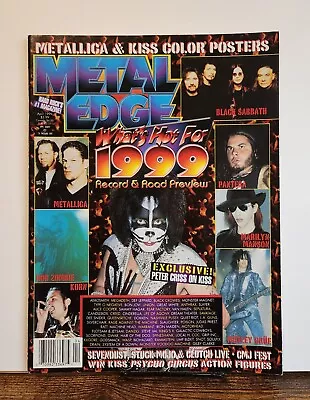 Metal Edge Magazine April 1999 Issue Kiss Cover Metallica Rob Zombie Korn • $12.99