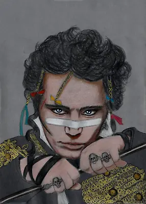 Coloured Pencil Original Artwork Picture 'Adam Ant - Adam & The Ants' Ant Music • £10.59