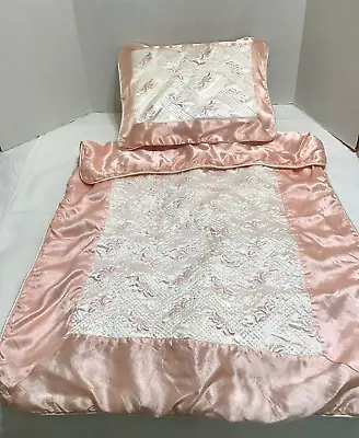 Vintage Infant Bedding Bedspread And Pillow Set 1950's • $89