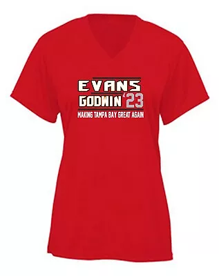 Ladies V-NECK Mike Evans Chris Godwin Tampa Bay Buccaneers Bucs 23 Shirt • $20.99