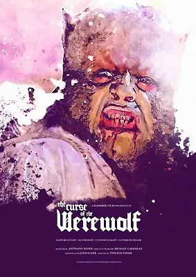 The Curse Of The Werewolf Art Print Movie HAMMER HORROR POSTER FILM Oliver Reed • £17.99