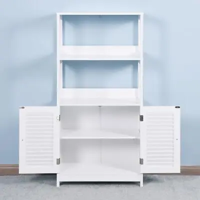 $82.90 • Buy Wood Bathroom Storage Cabinet 4 Shelves Shelf Organizer Furniture Cabinet