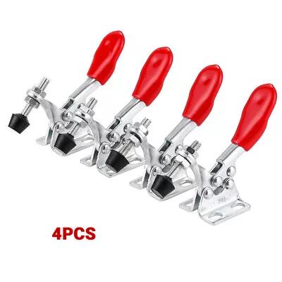 4x Horizontal Toggle Clamp Quick-Release Set GH-201A Woodworking Fix Clip Tool • £5.99