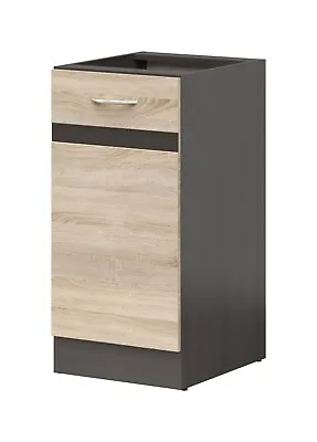 400mm Kitchen Base Unit Cabinet Left Door 40cm Cupboard Wenge/Oak Effect Junona • £79.95