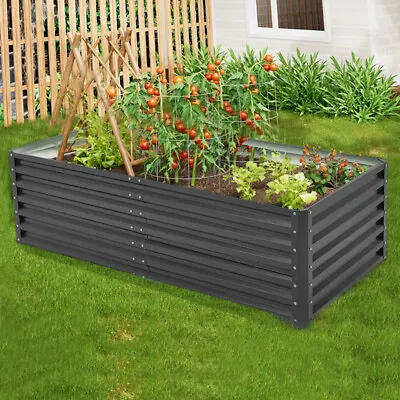 Metal Raised Bed Garden Vegetable Planter Fruit Herbs Pot Flower Grow Box Frame • £59.99