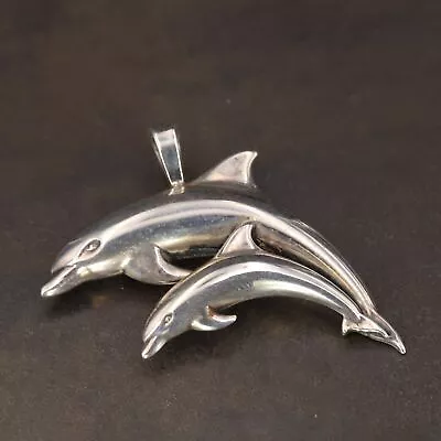 VTG Sterling Silver - KABANA Dolphin Animal Necklace Pendant - 5g • $2.99