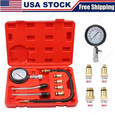 Petrol Engine Cylinder Compression Tester Kit For Automotive Motorcycle Tool Kit • $17.99