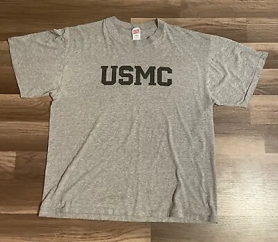 Vtg USMC T-shirt Tee Gray 80s 90s Single Stitch United States Marines Corps PT • $29
