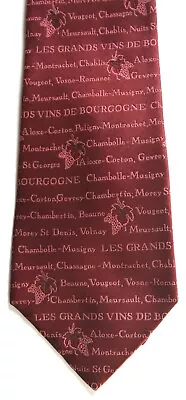 Men's Corner Paris Tie 100% Silk Burgundy Wine Theme • $14.99