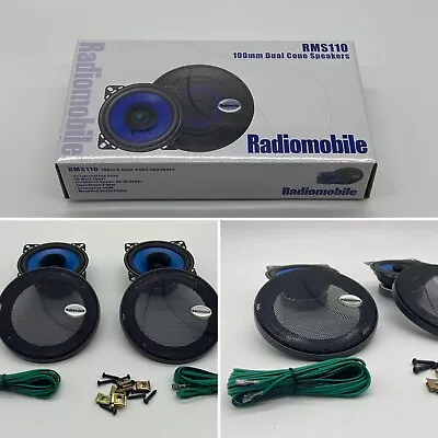 Radiomobile Universal 4  100mm 10cm 70w 4ohm Dual Cone Car Radio/stereo Speakers • £18.90