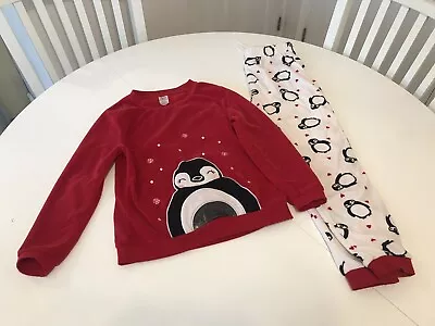 £1.99 • Buy Girls Soft Feel Christmas Penguin Pyjamas Age 8-9 SEE DESCRIPTION