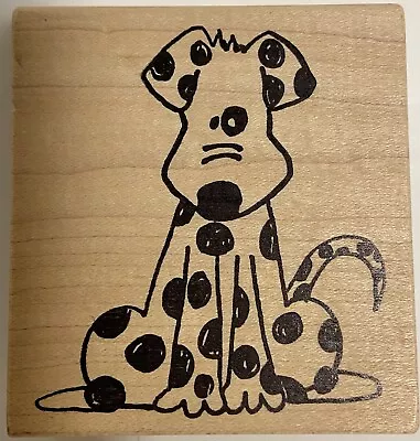 Large Spotted Dog Rubberstamp Magenta Stamps Puppy Furry Friend ￼ • $5.99